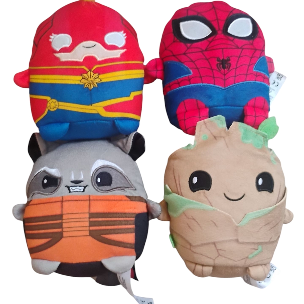 Marvel Plush Toy Set - Red, Blue, Gray, Brown